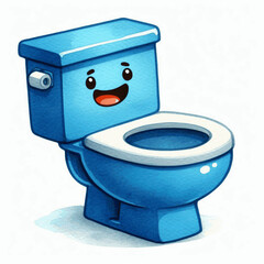 White Basin Study toilet isolated watercolor vector illustration svg