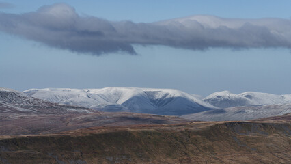 mountain landscape with snow and cloud