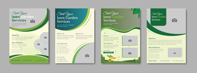 lawn care flyer design template. landscaping and gardening lawn care service flyer, poster, leaflet design lawn care garden or landscaping services Tree and gardening service poster leaflet ...