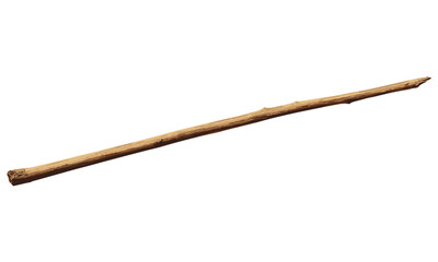 Wooden stick on white background, vector illustration, nature-inspired design, wood texture, organic shape, rustic decor, nature element, minimalist style, eco-friendly materials.