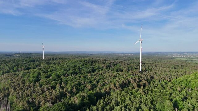 Wald mit Windkraftanlagen