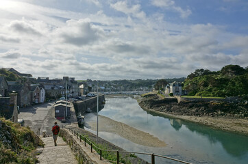 GR 34 le sentier des douaniers en Bretagne en France : de Pléneuf-Val-André à Pont Rolland (baie...
