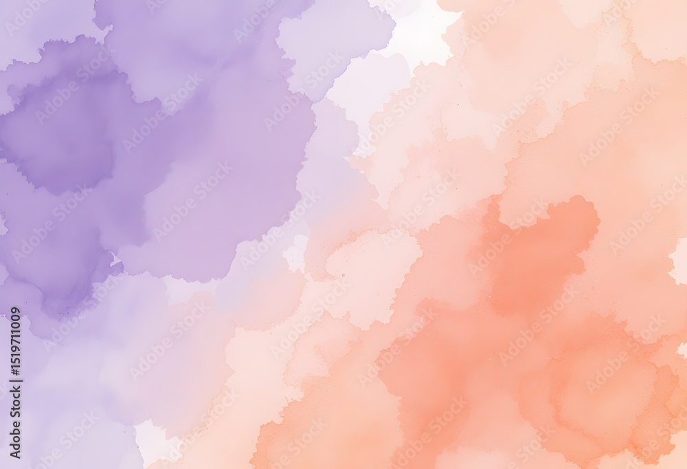 Poster dreamy watercolor texture, soft pastel background. lavender and peach hues create a gentle backdrop.