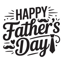 Obraz premium Happy fathers day typography design with icons