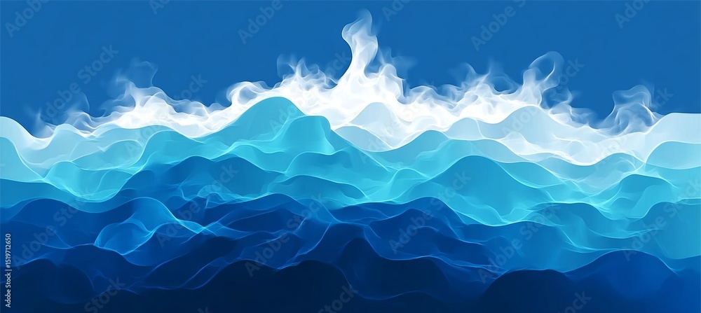 Aufkleber abstract blue spectrum background with fluid shapes and waves flowing in a modern motion design