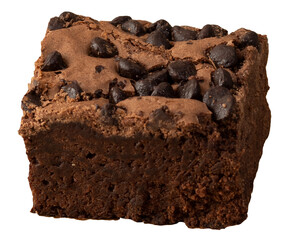 Choc Drop Brownie on white background