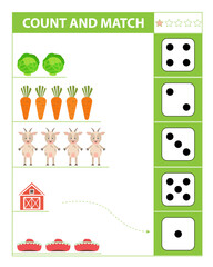 Count and match objects with goat. Numbers 1-5.
