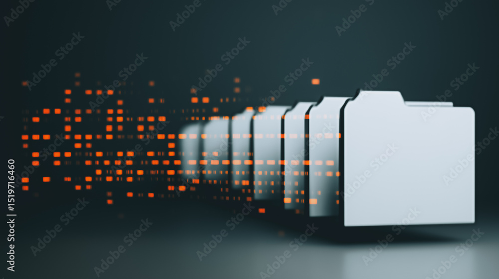 Poster digital data transfer: a stylized, modern image depicts the dynamic transfer of digital data through