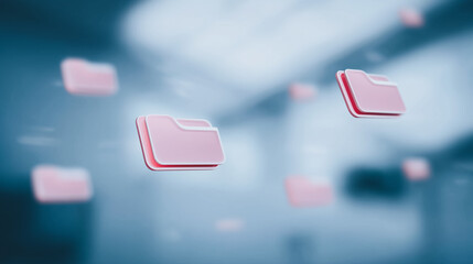 Data Cloud: Conceptual image of files floating in a digital space, representing data storage and management.