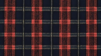 Cozy and Rustic Checkered Pattern in Navy, Red, and Beige, Ideal for Warm Background Designs