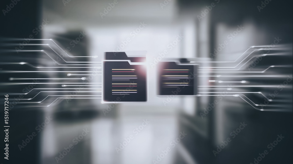 Poster data transfer: an abstract representation of data transfer, featuring a modern interpretation of the