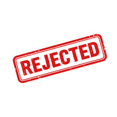 Rejected red grunge rubber stamp isolated on transparent background, png image 