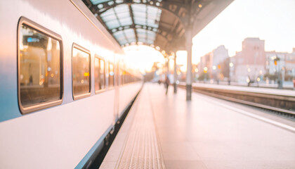 Obraz premium Train tracks and sunlight