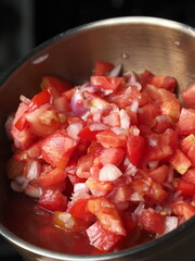 diced fresh tomato and shallot
