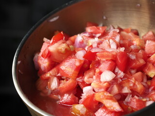 diced fresh tomato and shallot