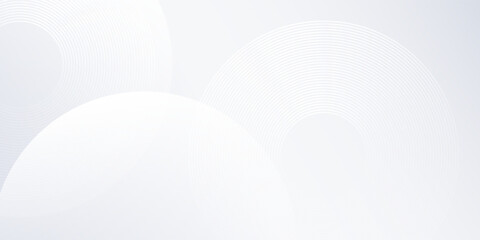Vector white background with white circle lines. Digital future abstract modern design