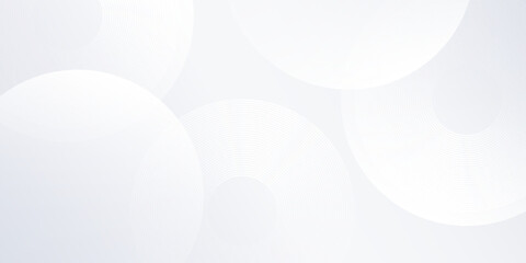 Vector white background with white circle lines. Digital future abstract modern design simple