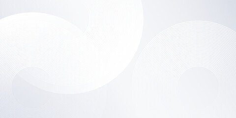 Vector white background with white circle lines. Digital future abstract modern