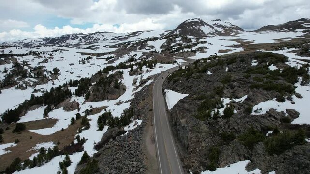 Aerial Drone Adventure Over Beartooth Highway, Red Lodge, Montana, and Wyoming