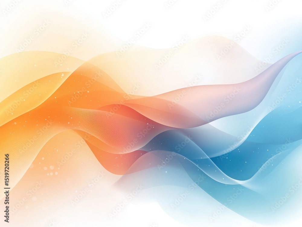 Poster dynamic flowing waves abstract design digital art colorful background smooth texture contemporary co