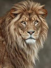 Portrait of a proud male lion