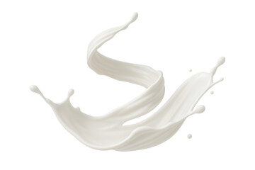 A white liquid splashing out of a container. The splashing liquid is white and it looks like it's coming out of a bottle