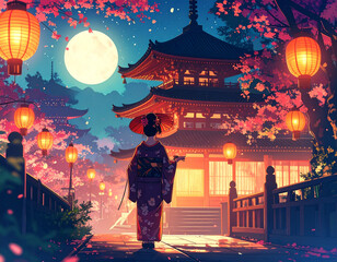 京都観光をイメージしたイラスト