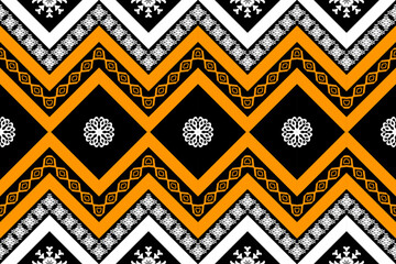 Ethnic Figure aztec embroidery style.Geometric ikat oriental traditional art pattern.Design for ethnic background,wallpaper,fashion,clothing,wrapping,fabric,element,sarong,graphic,vector illustration.