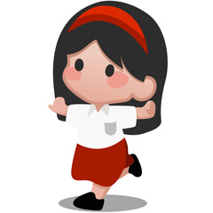 Happy elementary school student