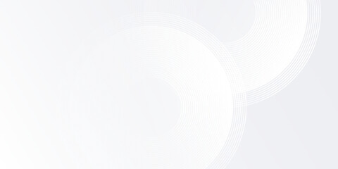 Abstract white background with white circle lines digital future design