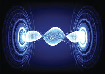 Circle technology abstract background. Concept of futuristic cyberspace graphic design digital pattern network connection, vector shape, electronic interface, high technology, creative wallpaper.