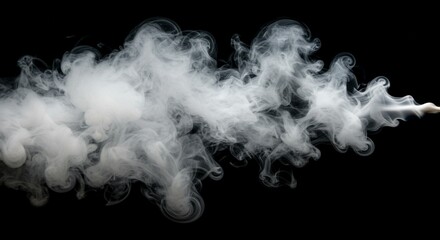 White and grey smoke vapor swirls and curling shapes with soft texture, semi-transparent wisps, isolated on a transparent PNG background, realistic flowing motion for overlay or graphic design use