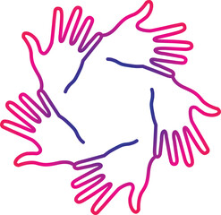 Multiethnic Diverse Hands Raised Up