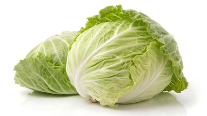 Fresh Napa Cabbage Vegetables Isolated on White Background Healthy Food Ingredient