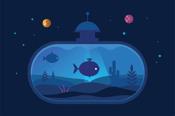 vector illustration of a christmas night