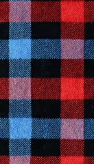 Warm and Cozy Pattern Fabric Featuring Textured Squares in Red, Ultramarine, Pink, and Burgundy