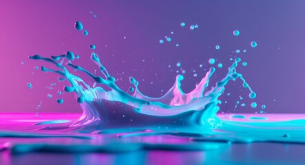 Vivid Liquid Splash. A Mesmerizing Dance of Color and Motion in High Detail.