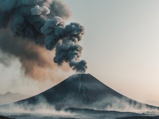 Volcanic Eruption. A Majestic Display of Natures Power and Raw, Fiery Energy