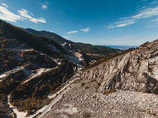 White Color Of The Caves Full Of Marble In Italy 