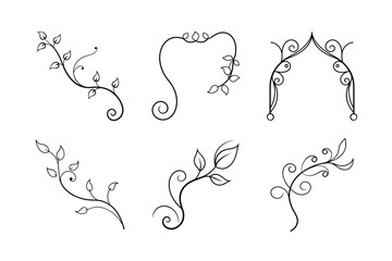 vector illustration of an abstract floral background set