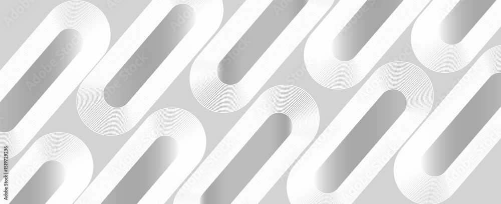 Poster white geometric abstract background overlapping layers on bright space with line effect decoration. 