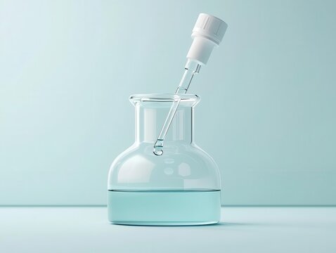 Conceptual lab with suspended data flow, minimal visual style