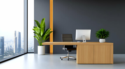 modern office interior with a table