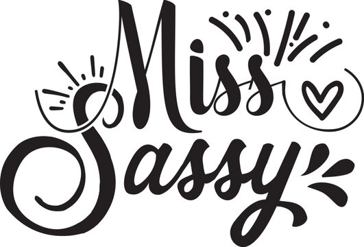 Miss sassy decorative typographic design element File