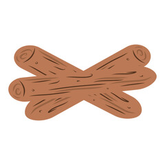 Hand drawn cartoon woodpile vector illustration, pile of wood