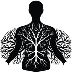 Human Body Tree of Life Symbolic Illustration of Interconnection