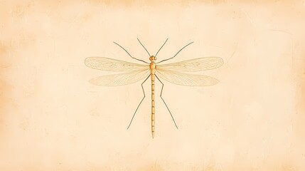 Antique illustration of a delicate insect, possibly a dragonfly or similar species.  Perfect for vintage, nature, or scientific projects.