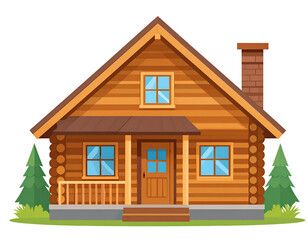 Wooden cabin illustration