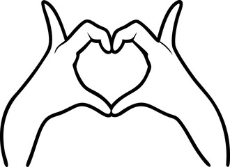 Obraz premium Female Silhouette Gesture Hands Forming a Heart Shape Symbolizing Love Care and Connection in a Minimalist Design for Graphic Applications