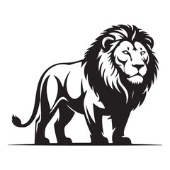 Fototapeta premium Standing lion illustration regal safari king